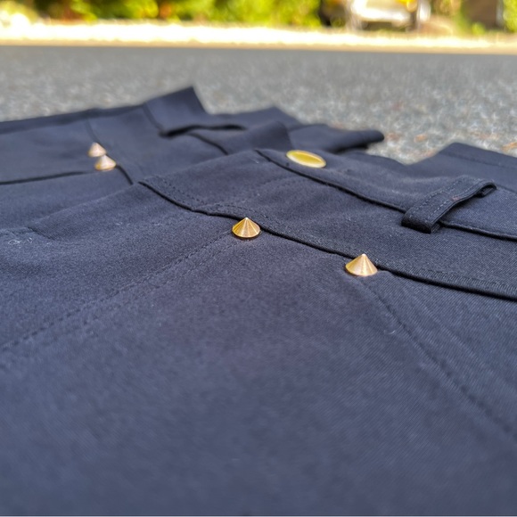 Black Swan Copper Studded Heavy Stretch Seam Detail Pants Size 27 - Picture 9 of 11